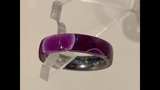 Turning a Purple acrylic ring - woodturning project