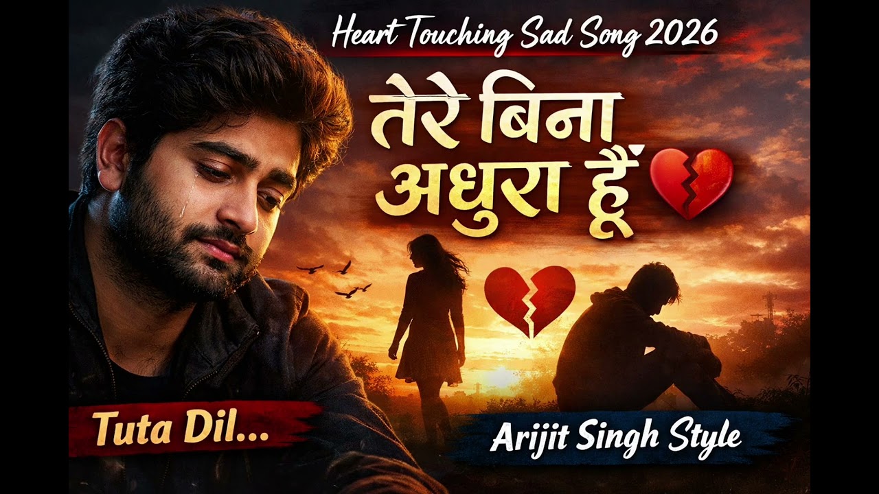 तेरे बिना अधूरा हूँ 💔 | Heart Touching Sad Song 2026 | Emotional Hindi Love Song | Arijit Singh Styl