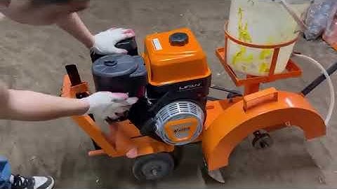 Máy cắt bê tông bập bênh gật dù lắp động cơ xăng LiFan 15HP KP420 cắt sâu 20 Phân