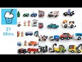 Plastic Brick wooden Vehicles collection Fire Truck Ambulance Taxi Ice cream Truck Concrete Mixer