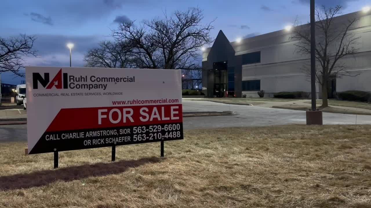 For-sale sign at former Quad-City Times building, Davenport