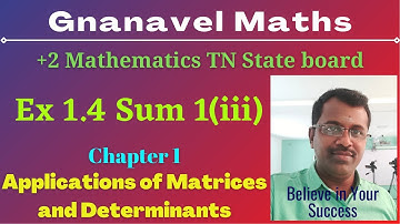 Ex 1.3 Sum 1(iii) /Class 12 Mathematics/TN board/Chapter 1/Applications of Matrices and Determinants