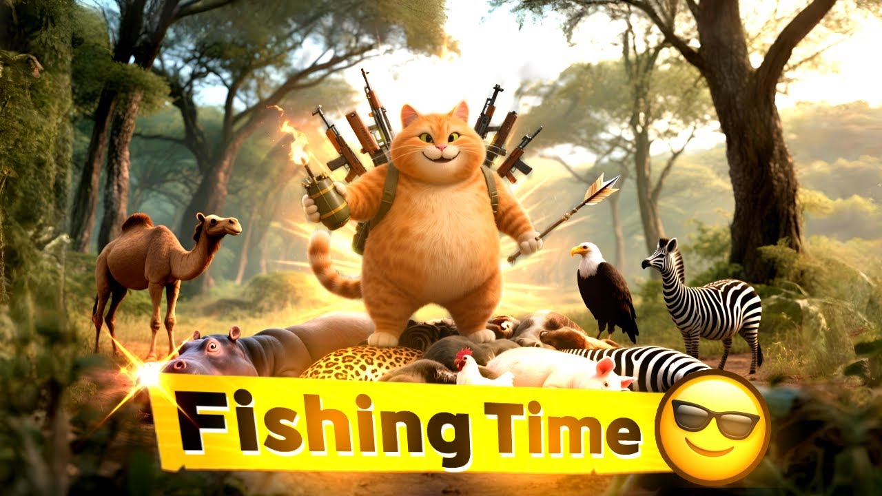 The Fat Orange Cat’s Dangerous Hunting Trip in the Jungle 🐾🌴