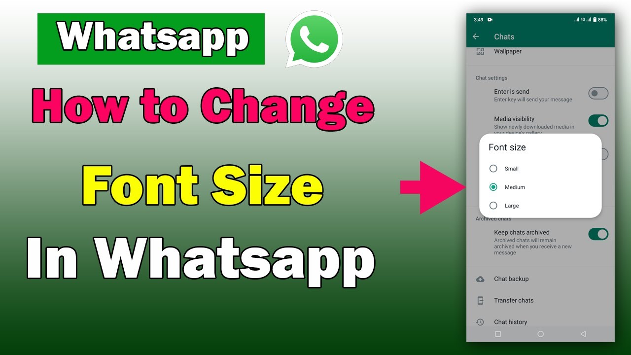 How To Change Font Size In Whatsapp Whatsapp Me Font Size Kaise