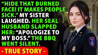 My Sister Mocked My Burned Face at the BBQ — Until Her SEAL Husband Saw the Scar and Saluted Me...