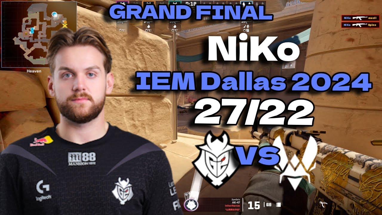 G2 NiKo (27/22) vs Vitality (Anubis) @ IEM Dallas 2024 Grand final #cs2 ...