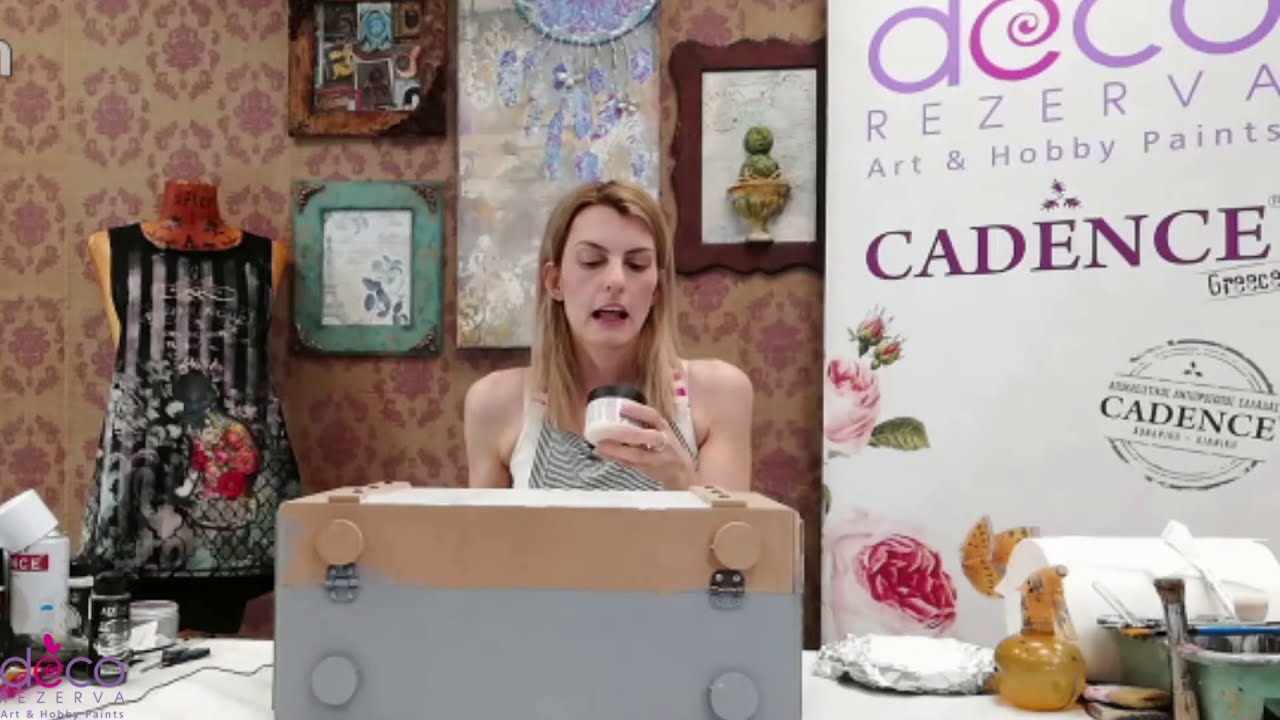 Παλαίωση με νερόχρωμα, εφέ πέτρας και ενσωμάτωση μοτίβου - Deco Rezerva craft