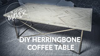DIY Herringbone Coffee Table