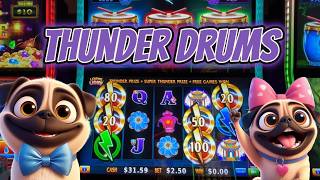 UNBELIEVABLE! Thunder Drums Leaping Lions Slot Machine | Gambling Pugs