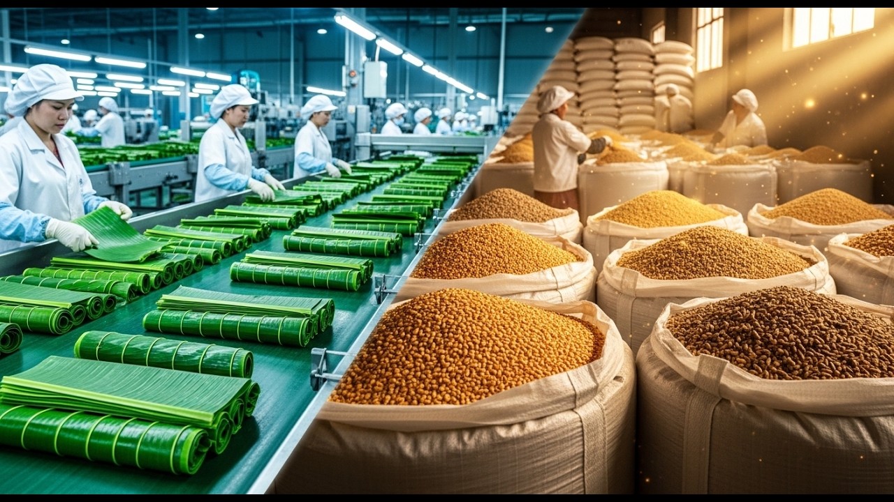 Inside a Modern Banana Leaf Factory – From Raw Leaves to Finished Products (Full Process)