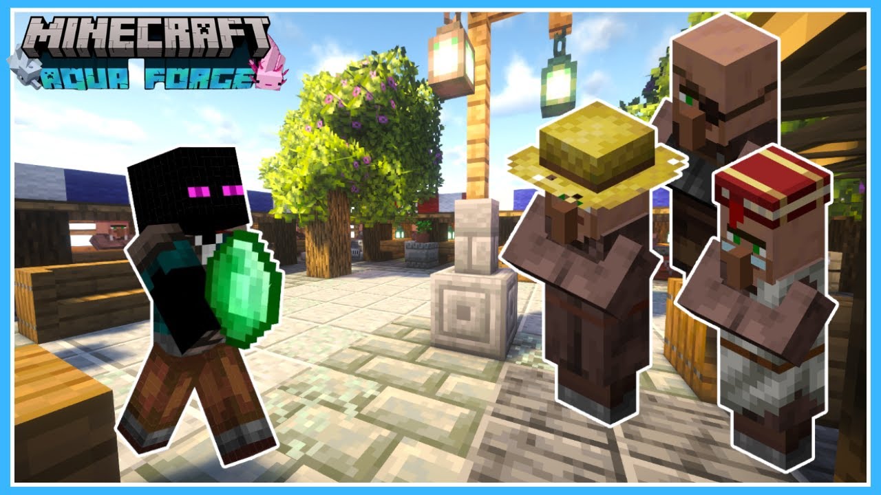 Я построил рынок для жителей деревни в мире Minecraft, полностью затопленном водой | Minecraft Aq...