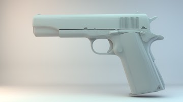 M1911 Pistol 3D Modeling Timelapse