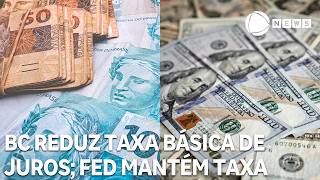 Banco Central reduz a taxa básica de juros para 14,25% ao ano; Fed mantém juros nos EUA
