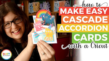 Make CUTE MONSTER Cascade Accordion Cards with Cricut
