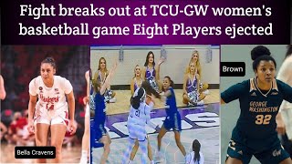 Wild fight breaks out at TCU-George Washington women's basketball  |bellacravens Fight EssenceBrown