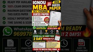 MMPC 20 Guess Paper MBA IGNOU Solved guess paper with answers important questions previous year