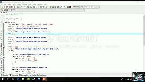 TUTORIAL MEMBUAT PERKALIAN MATRIX MENGGUNAKAN ARRAY DALAM BAHASA C++