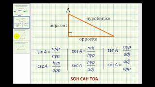 Example:  Determine What Trig Function Relates Specific Sides of a Right Triangle