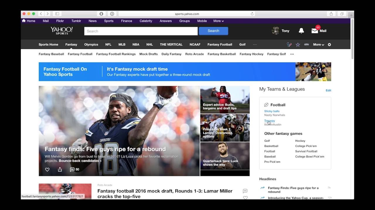 Editing Team Settings in Yahoo! Fantasy Football 