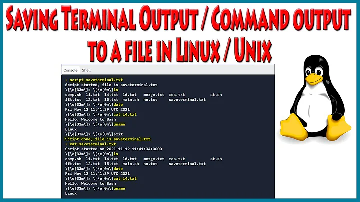 Saving Terminal Output to a File using Script Linux Command | Unix Command | Linux Command Line