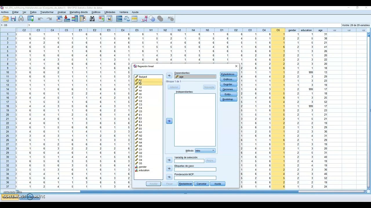 Outliers multivariados con distancia de Mahalanobis