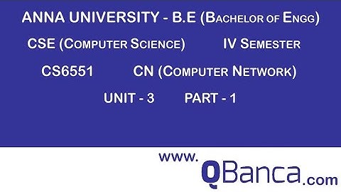 QBanca | Anna University-2013 R | CSE DEPT(4TH SEM) | CS6551-CN |  Unit 3 | Part-1