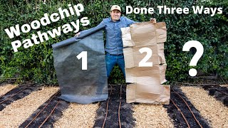 installing wood chip pathways or mulch - testing three methods.