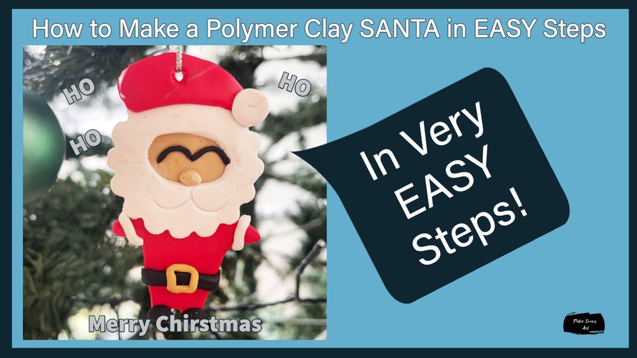 How to Make SANTA out of Polymer Clay  in EASY Steps! video