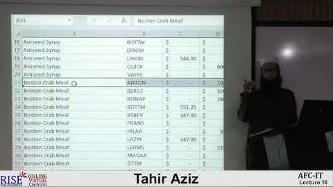 CA AFC 04 IT by Sir Tahir Aziz Lecture # 15 (MS Excel)