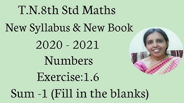 T.N. 8th std maths Exercise:1.6- 1 | Numbers T.N.SAMACHEER |  Chapter-1|
