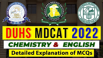 MDCAT Past Paper 2022 (Chemistry & English)