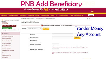 how to add beneficiary in pnb retail net banking,add other bank payee in pnb bank,pnb,SSM Smart