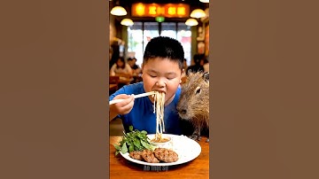 🤣Capybara và Long bếu đi review bún chả và cái kết😂😂#shorts