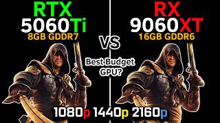 RTX 5060 Ti 8GB vs RX 9060 XT 16GB | DLSS 4 vs FSR 4.1 | Best Budget GPU 2026 | 1080p, 1440p, 4K