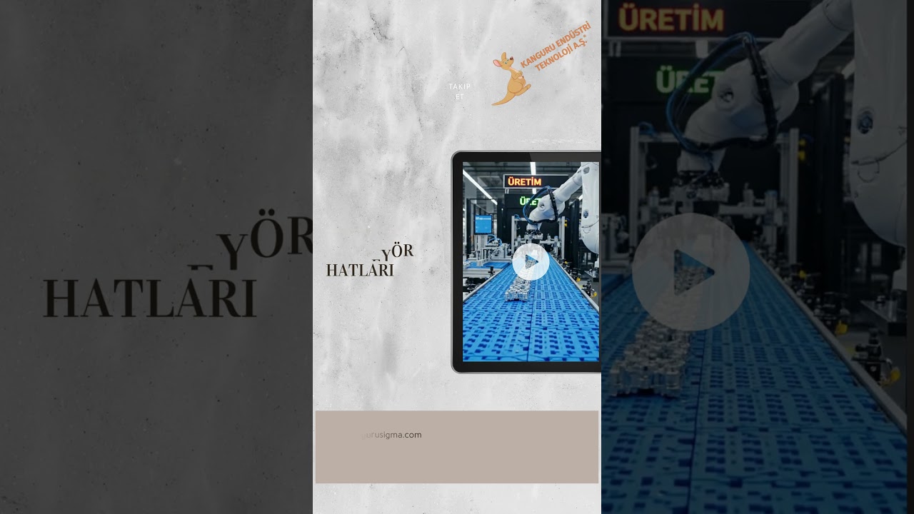 Robotlarla Tam Uyumlu Akıllı konveyer sistemləri ➡️🤖 Kanguru Endüstri #Shorts #RobotluSistemler