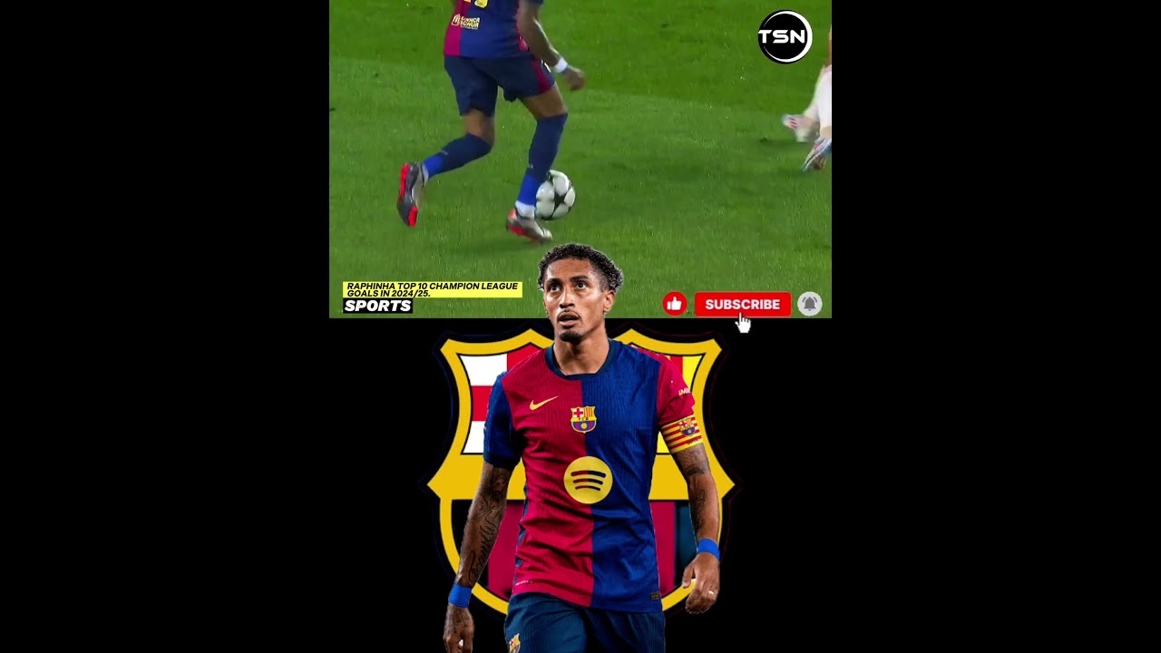 Raphinha Top 10 CHAMPION LEAGUE Goals In 2024/25. #english #championleague #sports #football