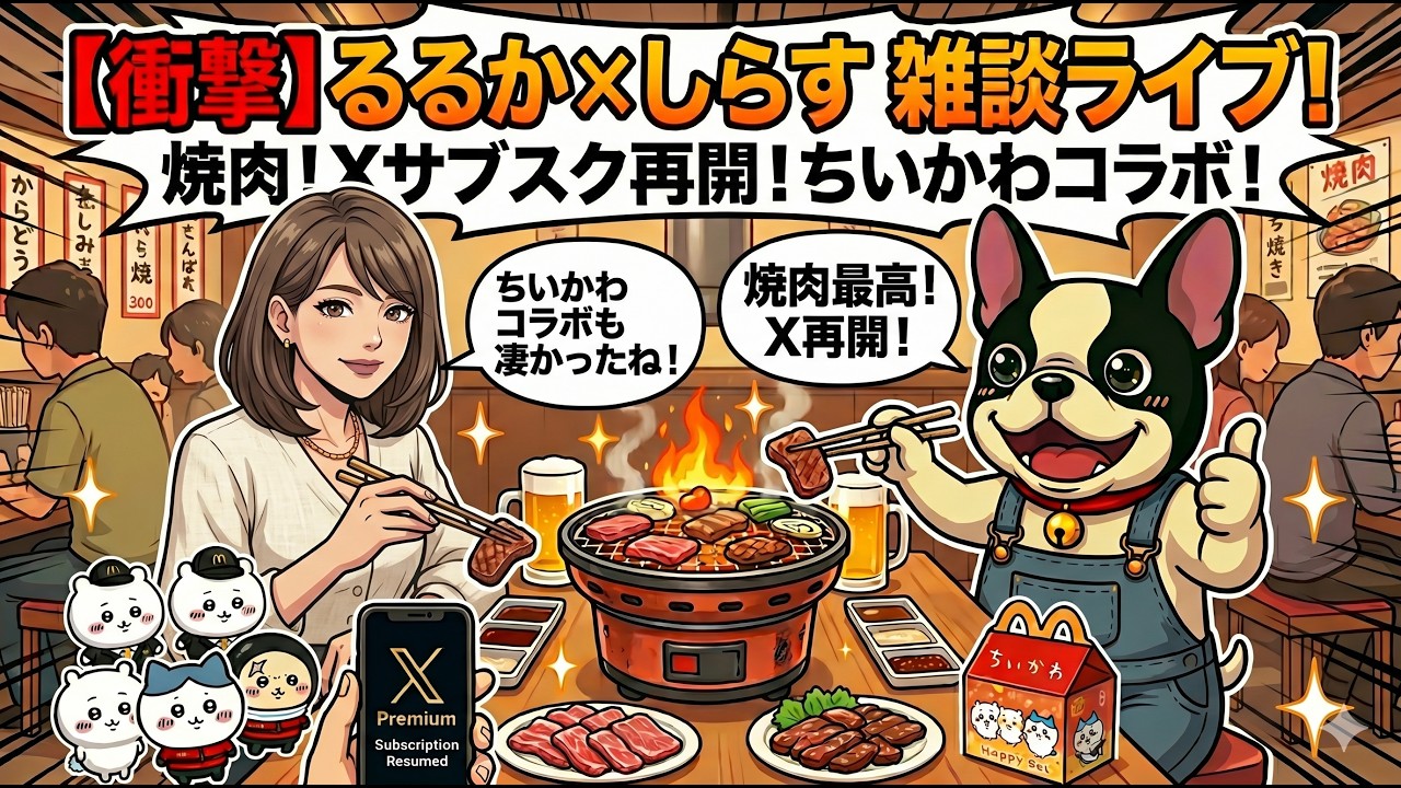 Xプレミアムに課金!!マクドナルドのちいかわコラボ、転売ヤー対策で大成功?焼肉食べながら雑談