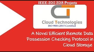 A Novel Efficient Remote Data Possession Checking Protocol in Cloud Storage