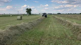 Prasowanie siana, Fendt Rotana 180v i Valtra T174e, Czyste Pole