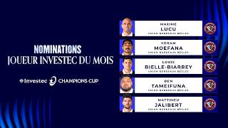 Les nommés pour le Joueur Investec du Mois – Mai | Investec Champions Cup
