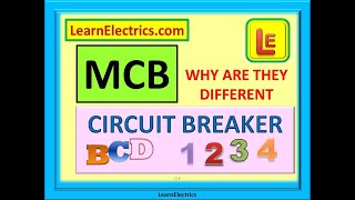 MCB - Circuit Breaker Selection - Types B - C - D and Types 1 - 2 - 3 - 4