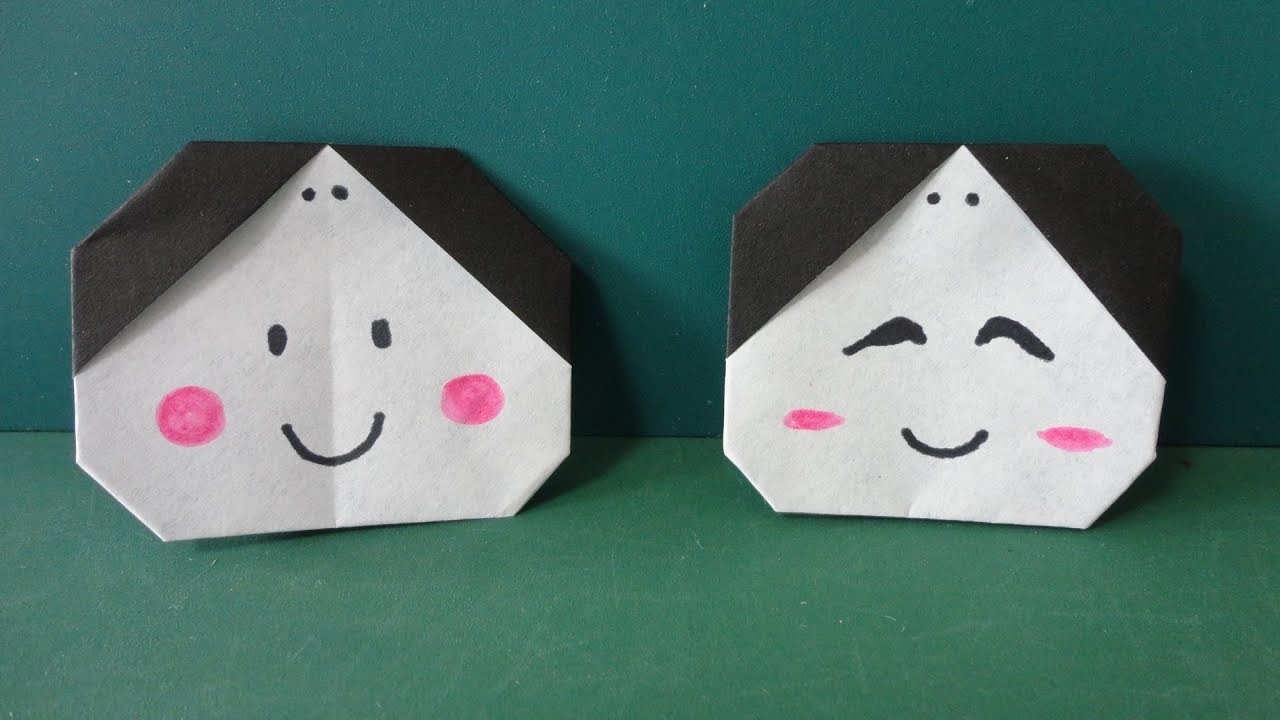 節分 おたふく 折り紙setsubun Moonfaced Woman Origami Youtube