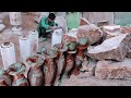 How craftsmen make beautiful marble flowers vases pot  see how these people earn money hard work