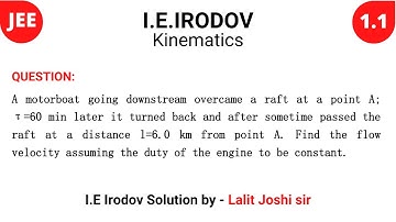 I E Irodov problem 1.1 | Solution by Lalit Joshi sir