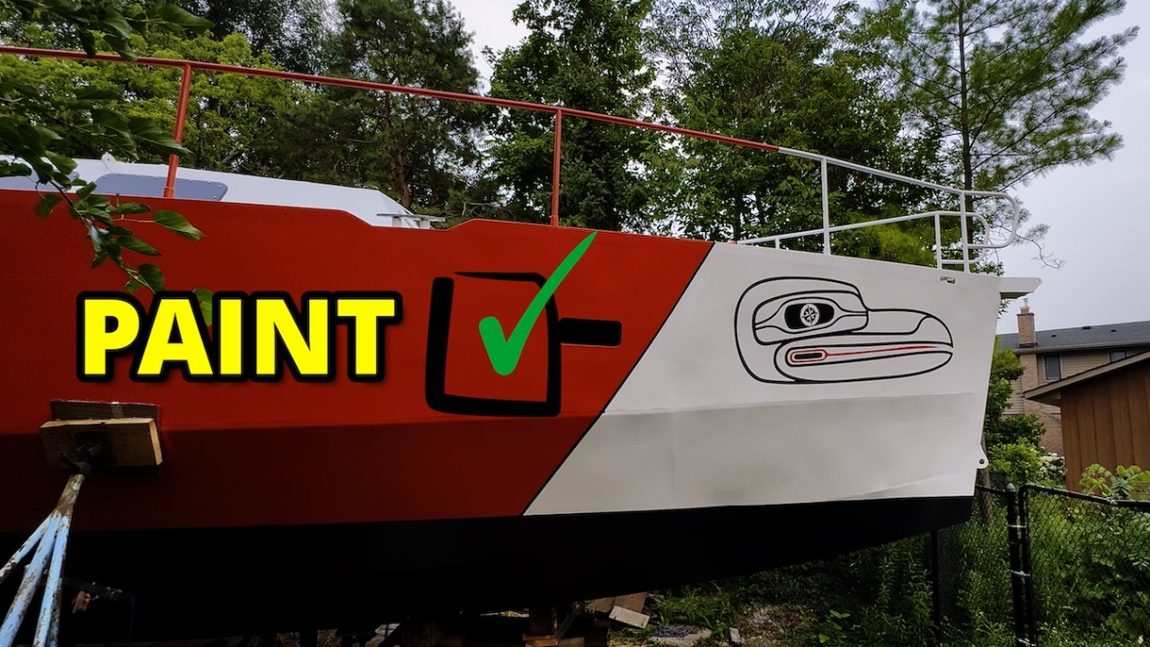 ⁣Paint Done & Logo On ✅ Plus Custom Portholes | Expedition Sailboat Build for  the Arctic EP.22