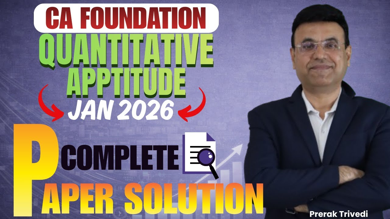 QA Complete Paper Solution with Tricks | CA Foundation Maths |Jan 2026 ...