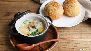 【365日のパンとスープ】 鮭とほうれん草のミルクスープのレシピ 作り方