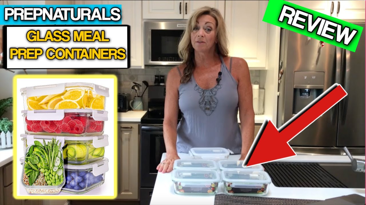 Prep Naturals Glass Meal Prep Containers - Food Prep Containers with Lids Meal