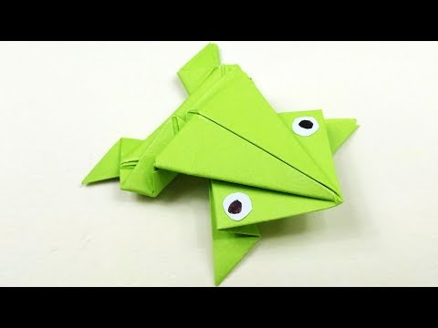 How to Make a Jumping Frog Origami For Beginners 3D Origami animals Orig...