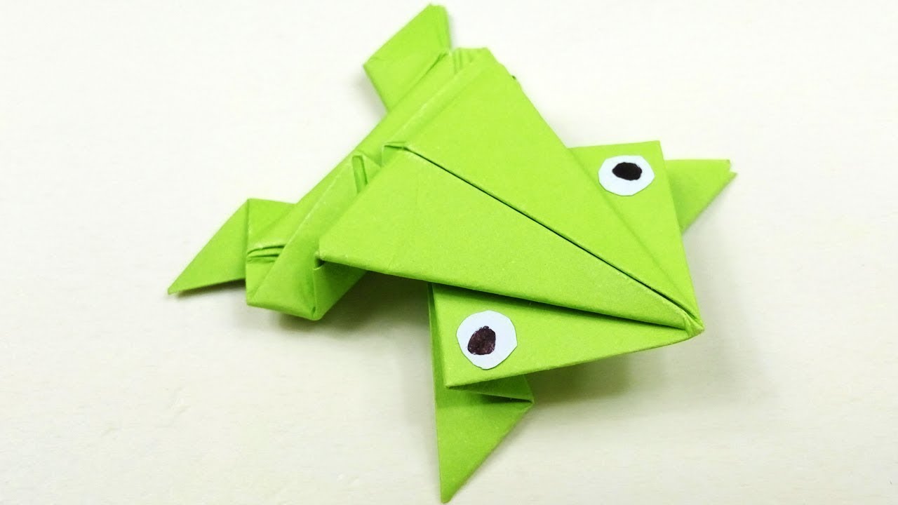 How to Make a Jumping Frog Origami For Beginners 3D Origami animals Origami Frog that Jumps DIY